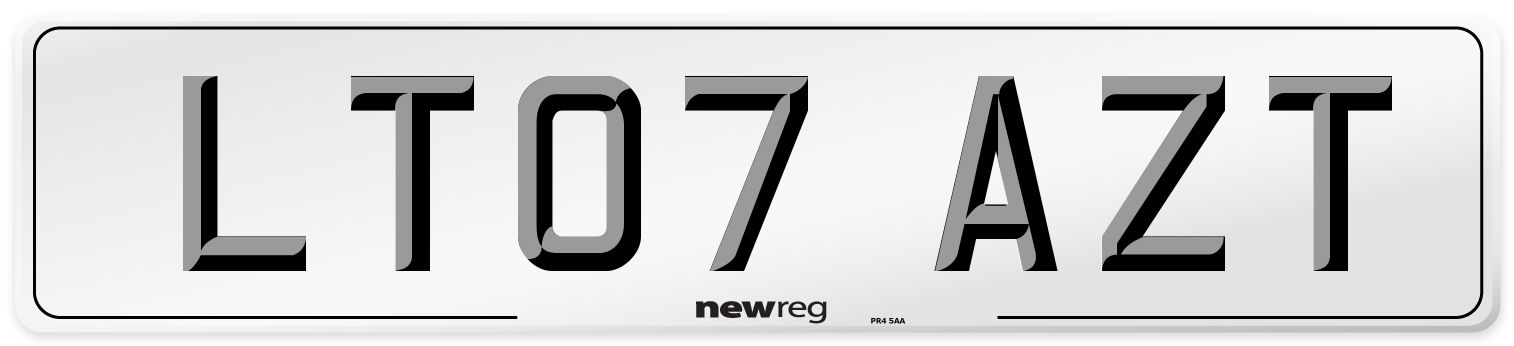 LT07 AZT Number Plate from New Reg